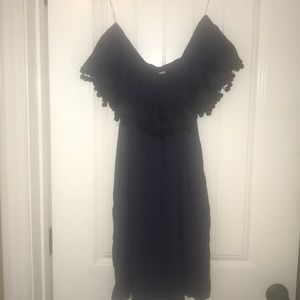 Dark blue off shoulder mini